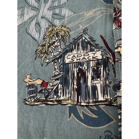 VTG Johnny Cotton Mens L Blue Button Down Shirt Caddy Shack Golf Pro USA Island - Picture 6 of 8